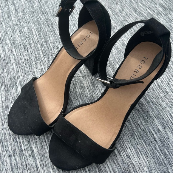 torrid Shoes - Torrid Black wedge Heels with Ankle Strap size 10W